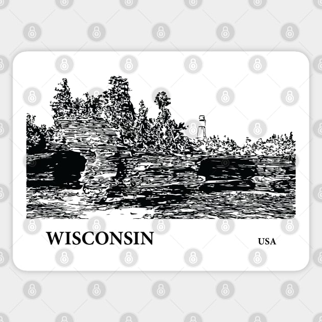 Wisconsin USA Sticker by Lakeric